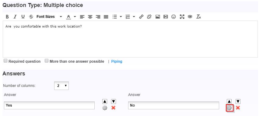 Question settings