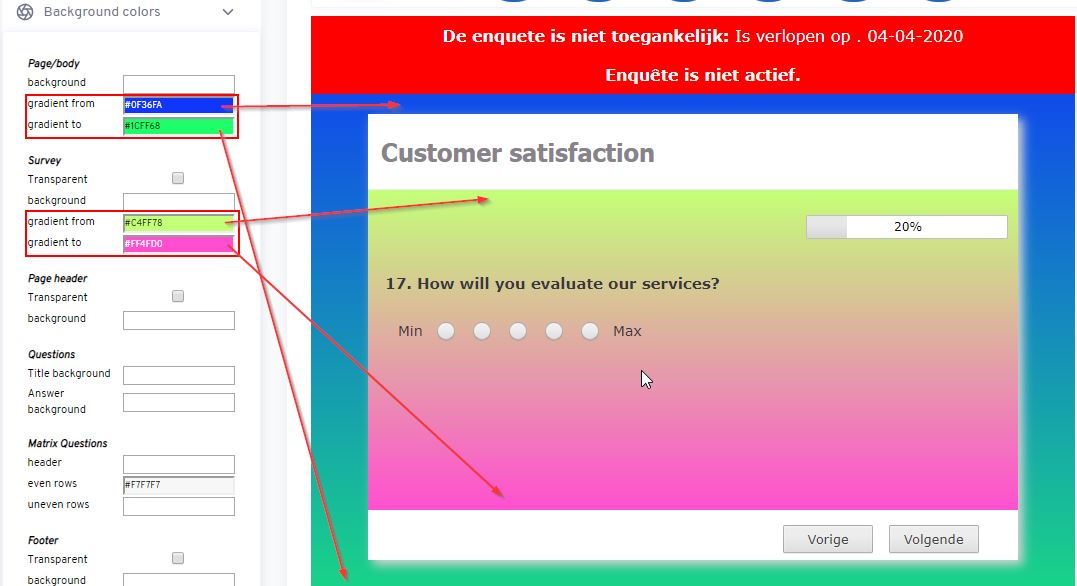 Survey gradient background
